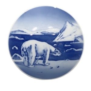VINTAGE ROYAL COPENHAGEN DENMARK ICE FLOW POLAR BEAR DISH #4366